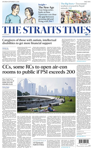 Prima pagina The Straits Times di oggi - Quotidiano estero