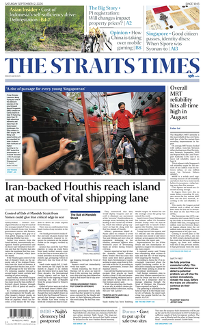 Prima pagina The Straits Times di oggi - Quotidiano estero