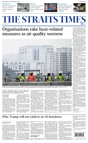 Prima pagina The Straits Times di oggi - Quotidiano estero