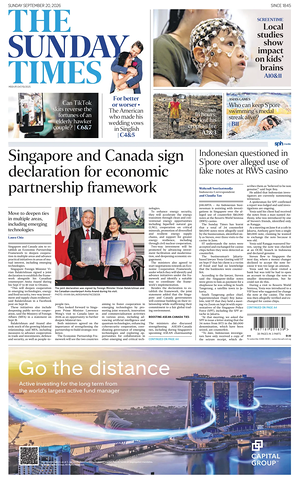 Prima pagina The Straits Times di oggi - Quotidiano estero