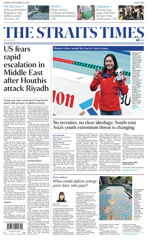 Prima pagina The Straits Times di oggi - Quotidiano estero
