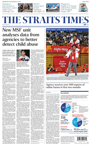 Prima pagina The Straits Times di oggi - Quotidiano estero