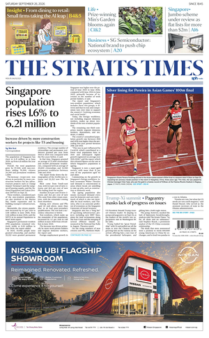 Prima pagina The Straits Times di oggi - Quotidiano estero