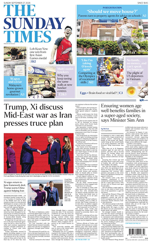 Prima pagina The Straits Times di oggi - Quotidiano estero