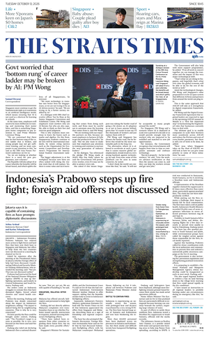 Prima pagina The Straits Times di oggi - Quotidiano estero