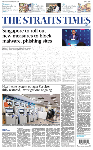 Prima pagina The Straits Times di oggi - Quotidiano estero