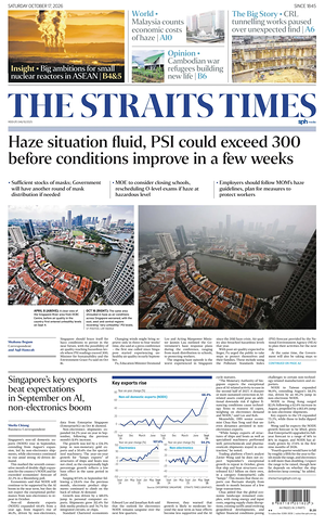 Prima pagina The Straits Times di oggi - Quotidiano estero