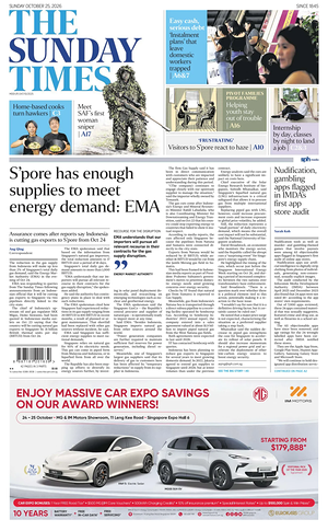 Prima pagina The Straits Times di oggi - Quotidiano estero