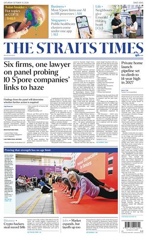 Prima pagina The Straits Times di oggi - Quotidiano estero