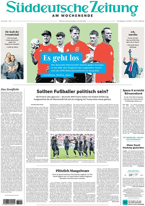 Titelseite von Süddeutsche Zeitung heute - Überregionale Zeitungen