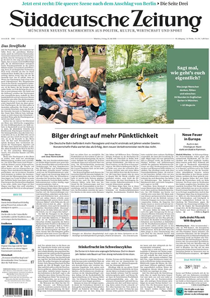 Titelseite von Süddeutsche Zeitung heute - Überregionale Zeitungen