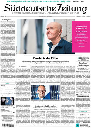 Titelseite von Süddeutsche Zeitung heute - Überregionale Zeitungen