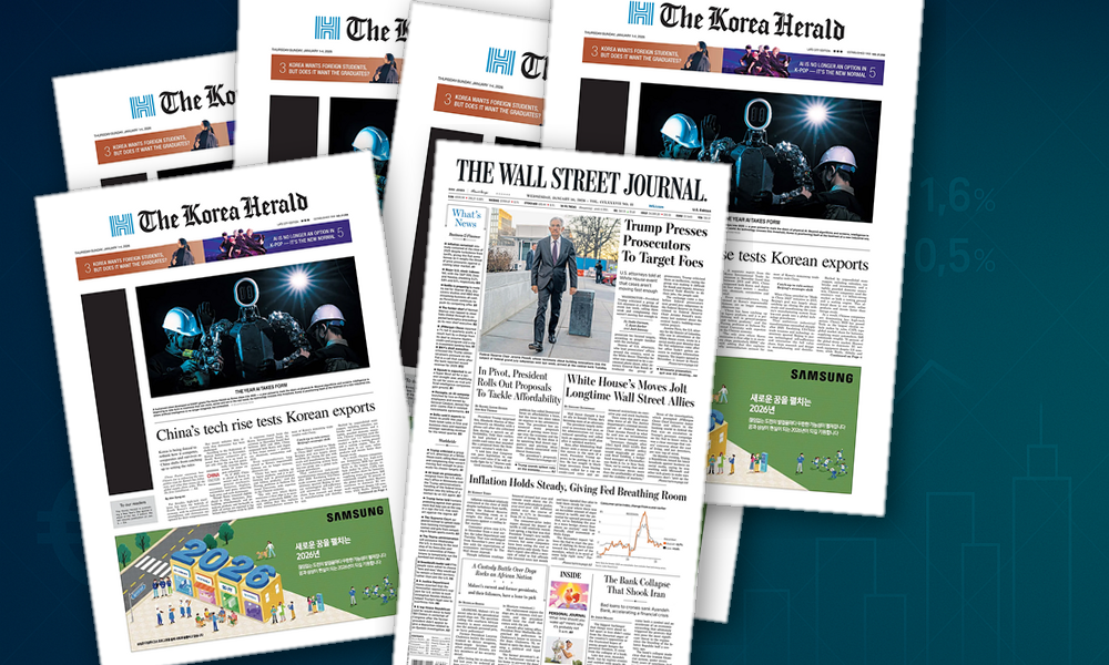 Collage delle prime pagine analizzate: Nessun focus economico italiano oggi