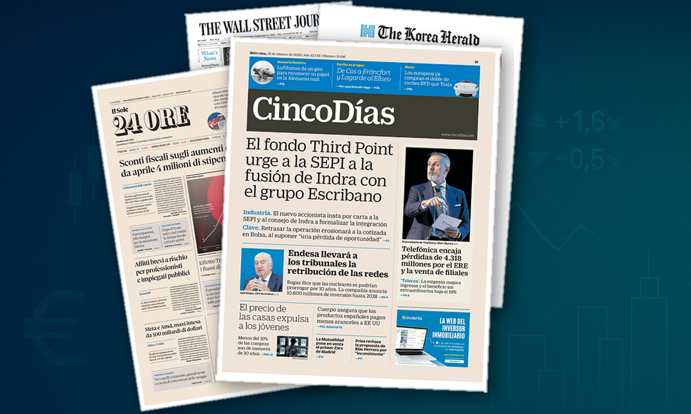 Collage delle prime pagine analizzate: Salari, chip e dazi in primo piano