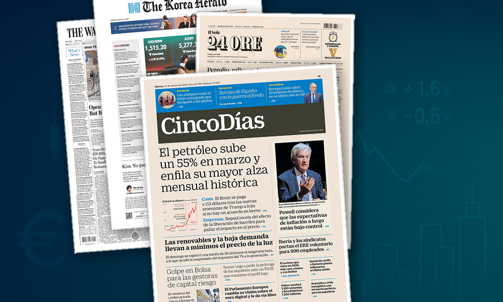 Collage delle prime pagine analizzate: Petrolio, mercati e governance in tensione