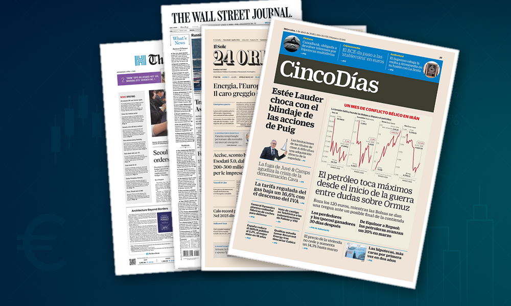 Collage delle prime pagine analizzate: Energia cara e mercati nervosi