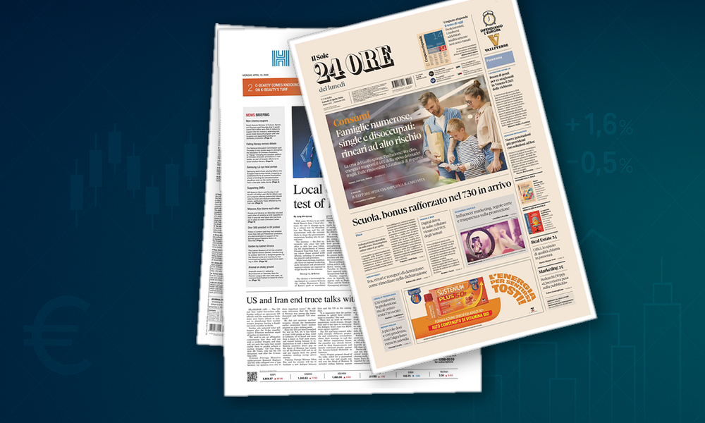 Collage delle prime pagine analizzate: Caro vita, fisco e lavoro al centro