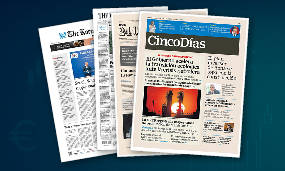 Collage delle prime pagine analizzate: Energia, banche e industria: priorità a confronto