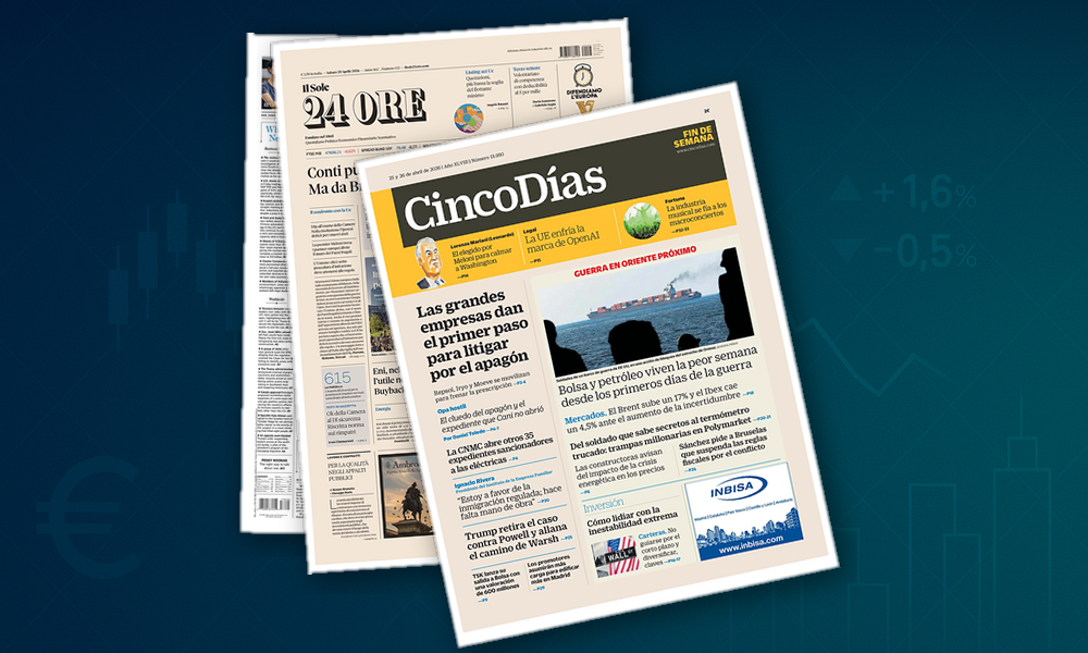 Collage delle prime pagine analizzate: Deficit, energia e mercati in allerta