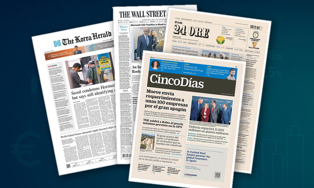 Collage delle prime pagine analizzate: Fisco, banche e industria in vetrina