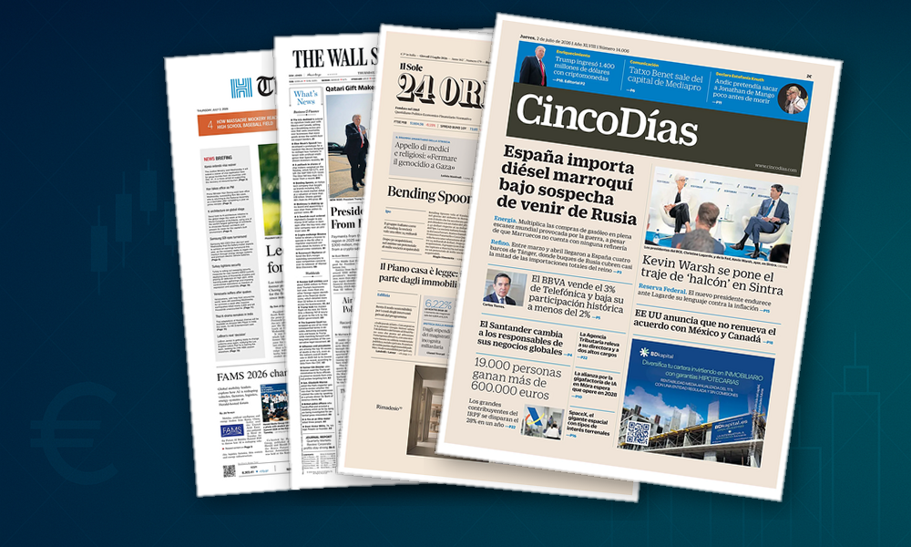 Collage delle prime pagine analizzate: Tech, casa ed energia guidano lagenda