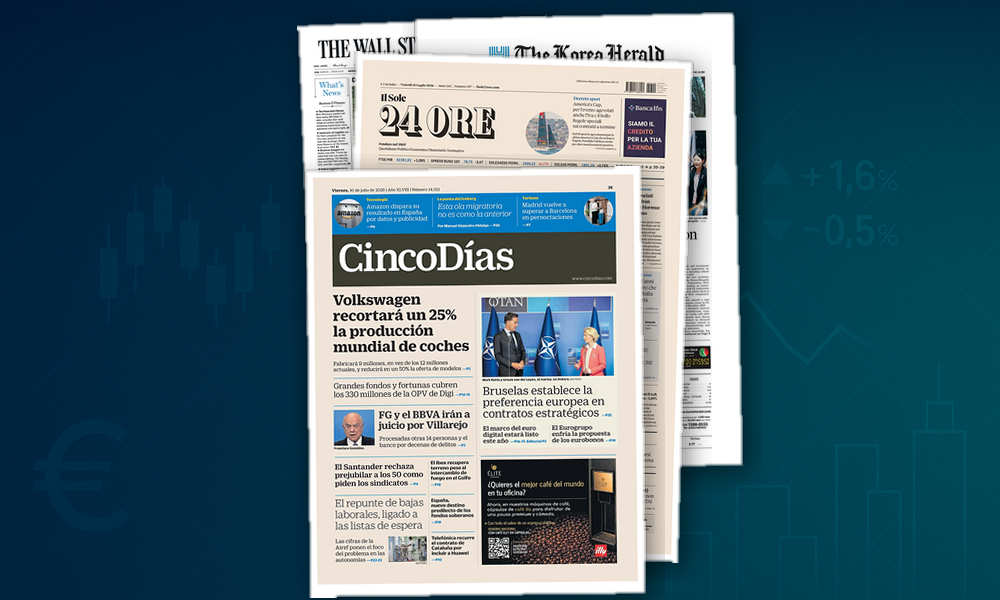Collage delle prime pagine analizzate: Transizione, tagli e Borsa: l’agenda economica