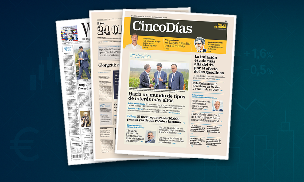 Collage delle prime pagine analizzate: Fisco, banche e tassi dominano le prime pagine