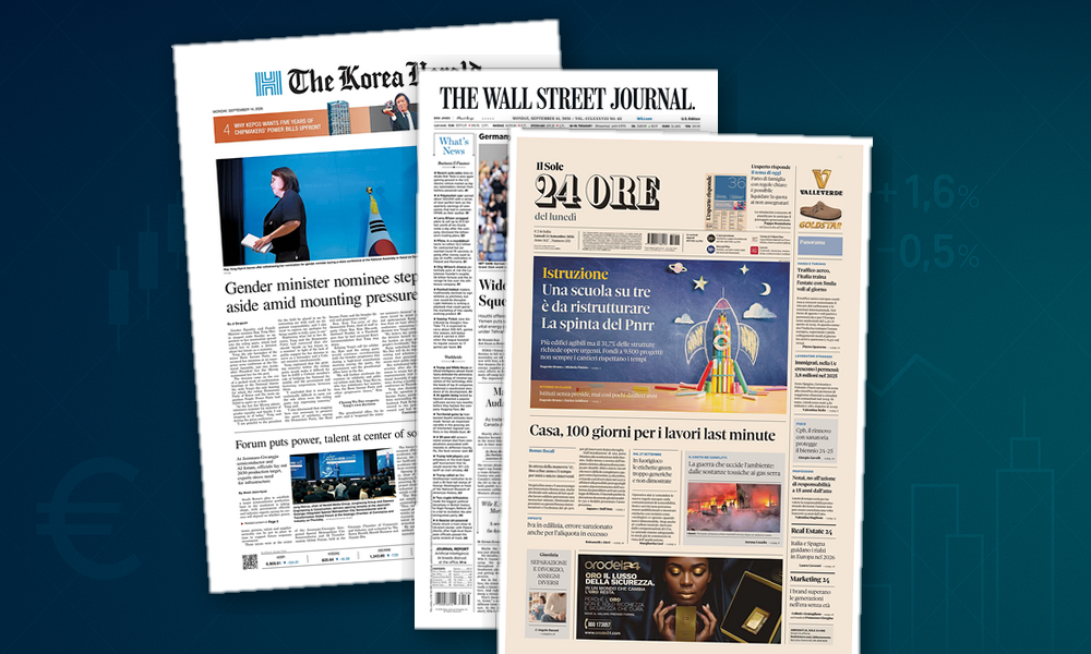 Collage delle prime pagine analizzate: Copertura economica ridotta sulle prime pagine