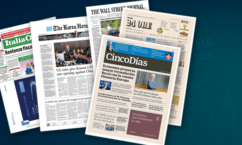 Collage delle prime pagine analizzate: Manovra, banche e auto: l’agenda economica di oggi