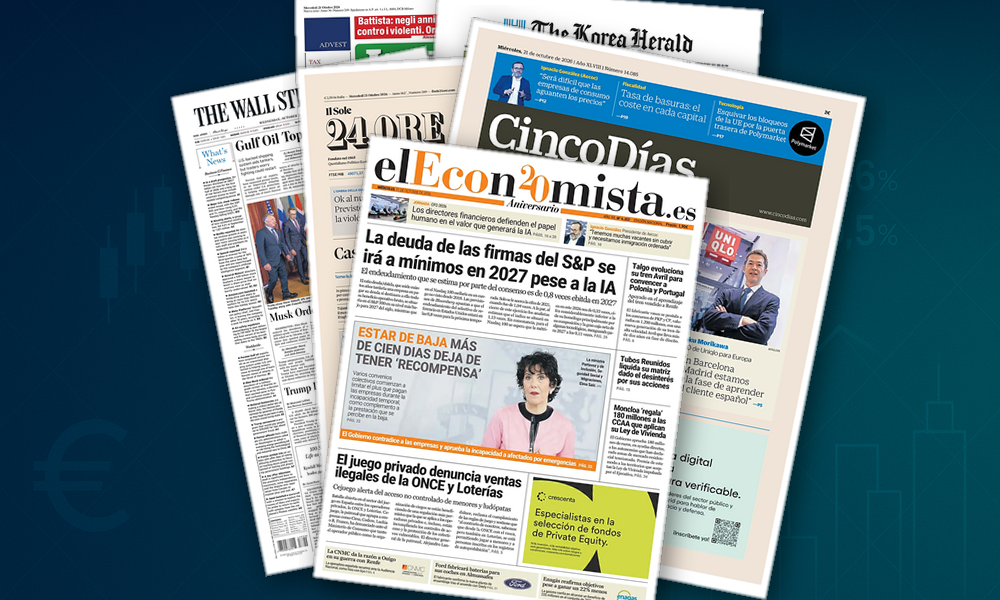 Collage delle prime pagine analizzate: Casa, banche e caro carburanti dominano le aperture