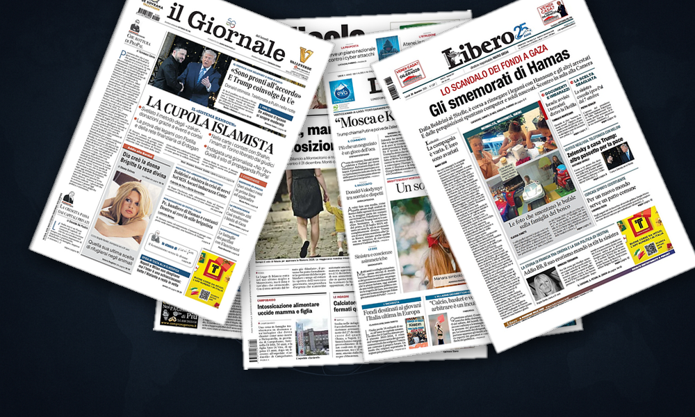 Collage delle prime pagine analizzate: Negoziati e minacce globali