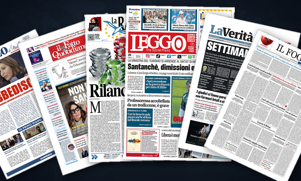 Collage delle prime pagine analizzate: Golfo in fiamme, Europa a caccia di gas