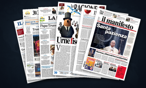 Thumbnail per Trump-Papa e Hormuz dominano le prime pagine