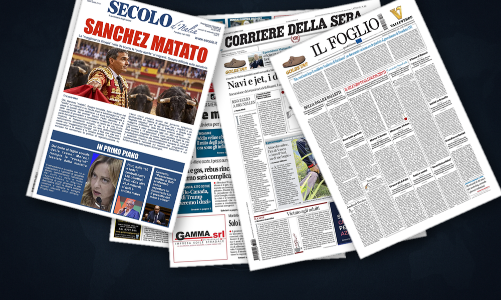 Collage delle prime pagine analizzate: Due fronti e un’alleanza