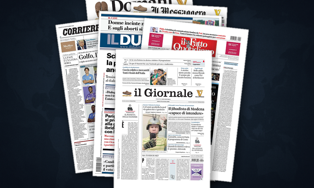 Collage delle prime pagine analizzate: Golfo in fiamme, Europa si prepara