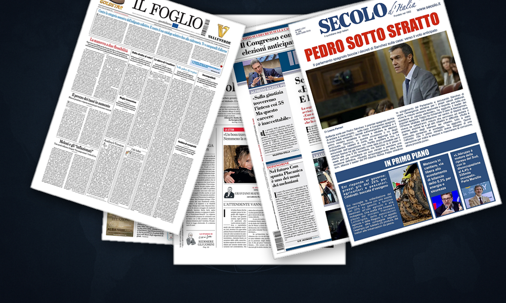 Collage delle prime pagine analizzate: Spagna in bilico, Francia in rivolta