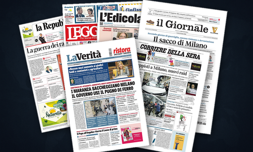 Thumbnail per Ucraina, Israele e Francia nelle prime pagine