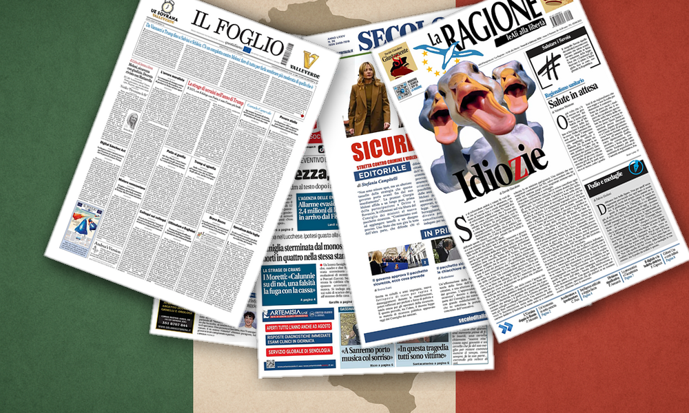 Collage delle prime pagine analizzate: Sicurezza, Olimpiadi e diplomazie in bilico