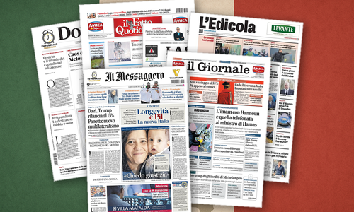 Thumbnail per Dolore, dazi e orgoglio: l’Italia divisa in prima pagina
