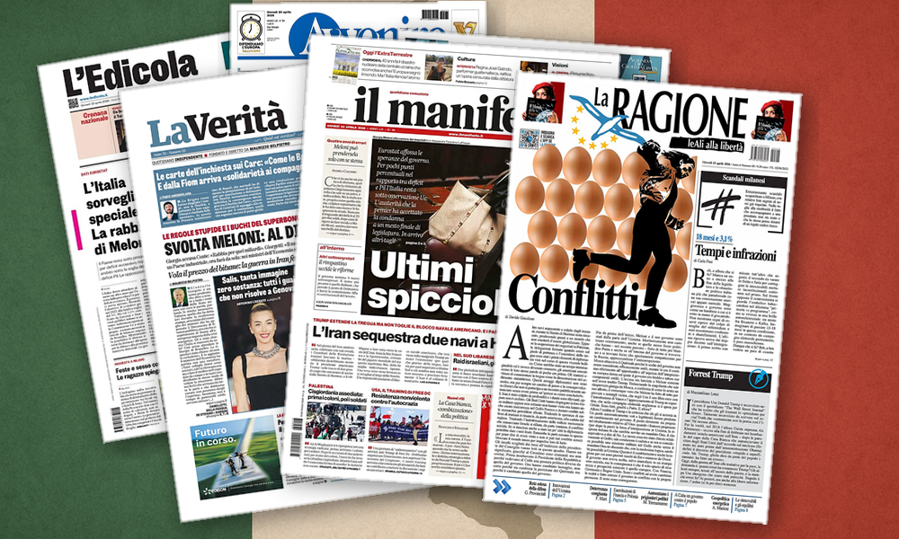 Collage delle prime pagine analizzate: Deficit, Hormuz e Sicurezza: l’Italia allo specchio