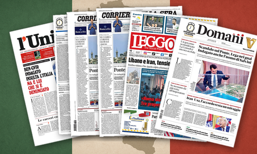 Thumbnail per Ponte, Medio Oriente e banche dividono le prime pagine