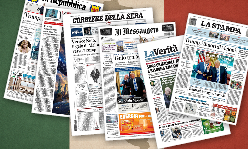 Collage delle prime pagine analizzate: Ankara, pallone e potere