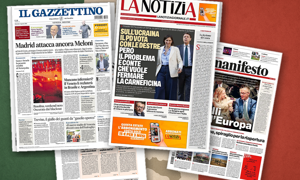 Collage delle prime pagine analizzate: Ceuta accende lo scontro e divide l’opposizione