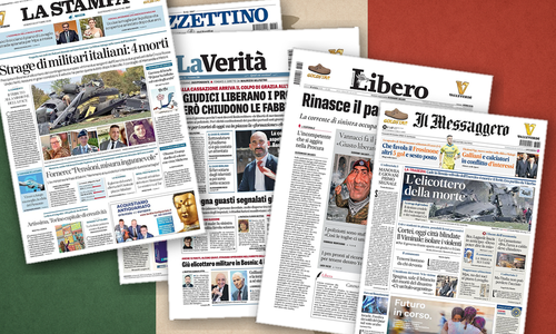 Thumbnail per Lutto, fabbriche, piazze: l’Italia divisa in prima pagina