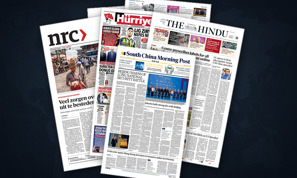 Collage delle prime pagine analizzate: Americhe tra Cuba, inflazione e istituzioni sotto stress