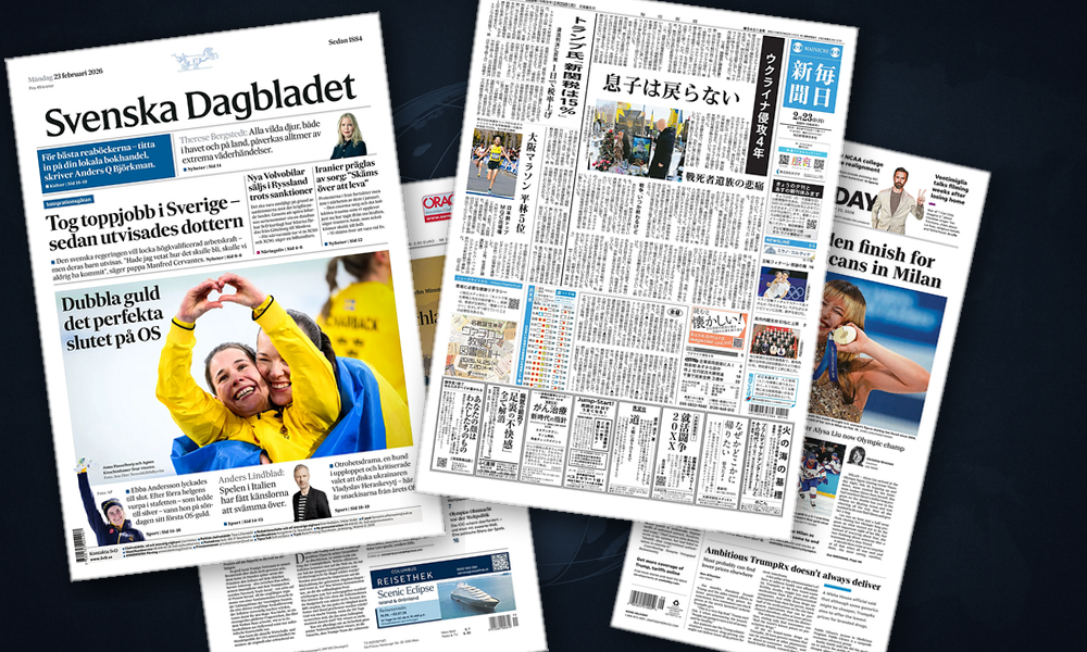 Collage delle prime pagine analizzate: Sicurezza, dazi e cartelli scuotono le Americhe