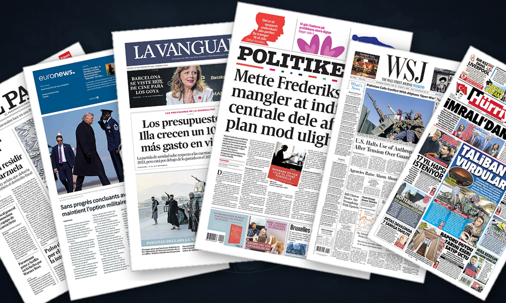 Collage delle prime pagine analizzate: AI, geopolitica e riforme scuotono le Americhe