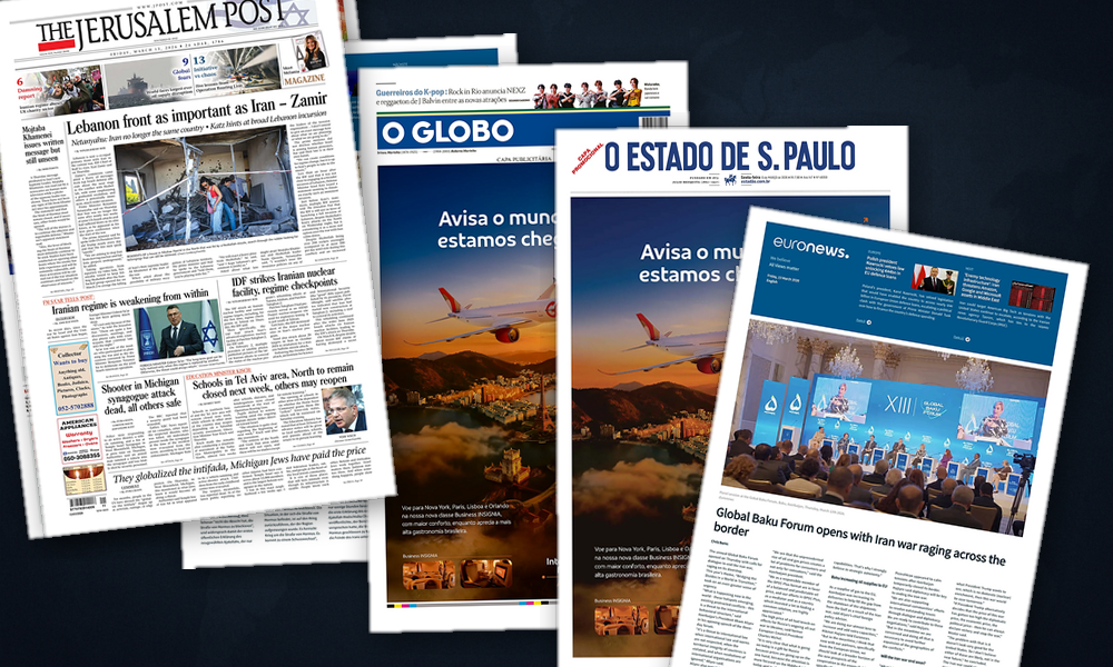 Collage delle prime pagine analizzate: Guerra, petrolio e politica: Americhe a confronto