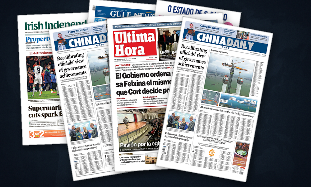 Collage delle prime pagine analizzate: Petrolio, sicurezza e identità scuotono le Americhe