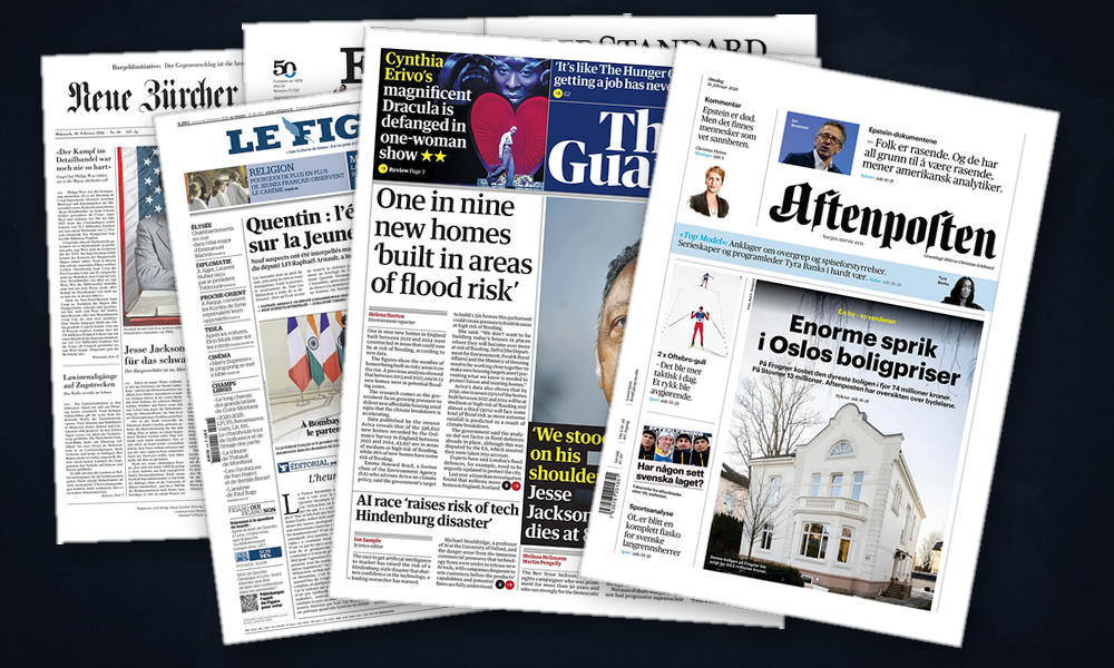 Collage delle prime pagine analizzate: Ramadan, Iran e democrazie in tensione